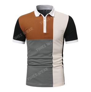 Personalizable de los hombres Casual cuarto Zip para Polo de alta calidad 100% algodón Jersey bordado impreso Logo Colorblock eslogan - Product Image 1