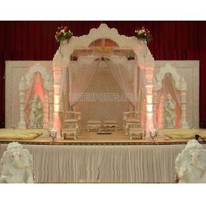 Mandap de mariage tendance au design temple, Mandap blanc traditionnel américain pour mariage indien, Mandaps de mariage abordables pour cérémonie en Nouvelle-Zélande - Product Image 1