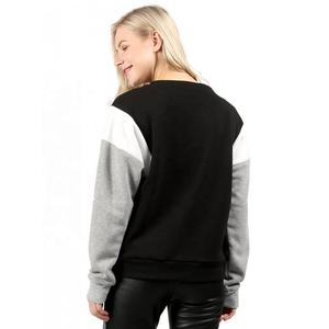 Otoño Invierno mujer liso 100% algodón cuello redondo sudadera para mujer Streetwear Vintage Oversize Casual moda Sudadera Mujer - Product Image 3