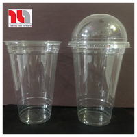 Vente en gros de tasse à thé à bulle jetable en plastique PET à paroi unique avec couvercle imprimé de logo personnalisable avec impression de logo disponible