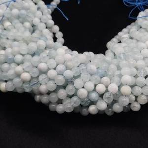 Cuentas de Aguamarina Blanca Cultivada en Agua Dulce, 100% Natural, 8mm, Redondas, para Fabricación de Joyería, Último Modelo 2024 - Product Image 1