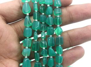 Perles de pierre de haute qualité pour la fabrication de bijoux Vente en gros 14 \ "Long Naturel Vert Onyx Gemme Pépites Lisse - Product Image 3