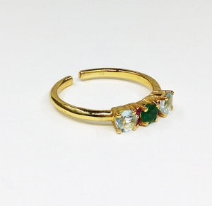 Plata de Ley 925 chapado en oro proveedor mayorista de hecho a mano barato Unisex bajo MOQ de moda único Multi anillos de piedras preciosas - Product Image 4