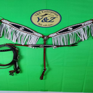 Y & Z haute qualité en cuir véritable cheval fournitures équestres selle occidentale collier de poitrine rênes ensemble disponible en gros - Product Image 1