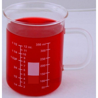 Bécher en verre borosilicaté avec poignée, résistant à la chaleur, pour usage en laboratoire, avec bec verseur en option, personnalisation OEM