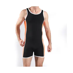 Combinaison de lutte unisexe de qualité supérieure, uniforme d'entraînement de gym, impression de logo personnalisée, gel de silicone extensible, Power Lift 100% - Product Image 1