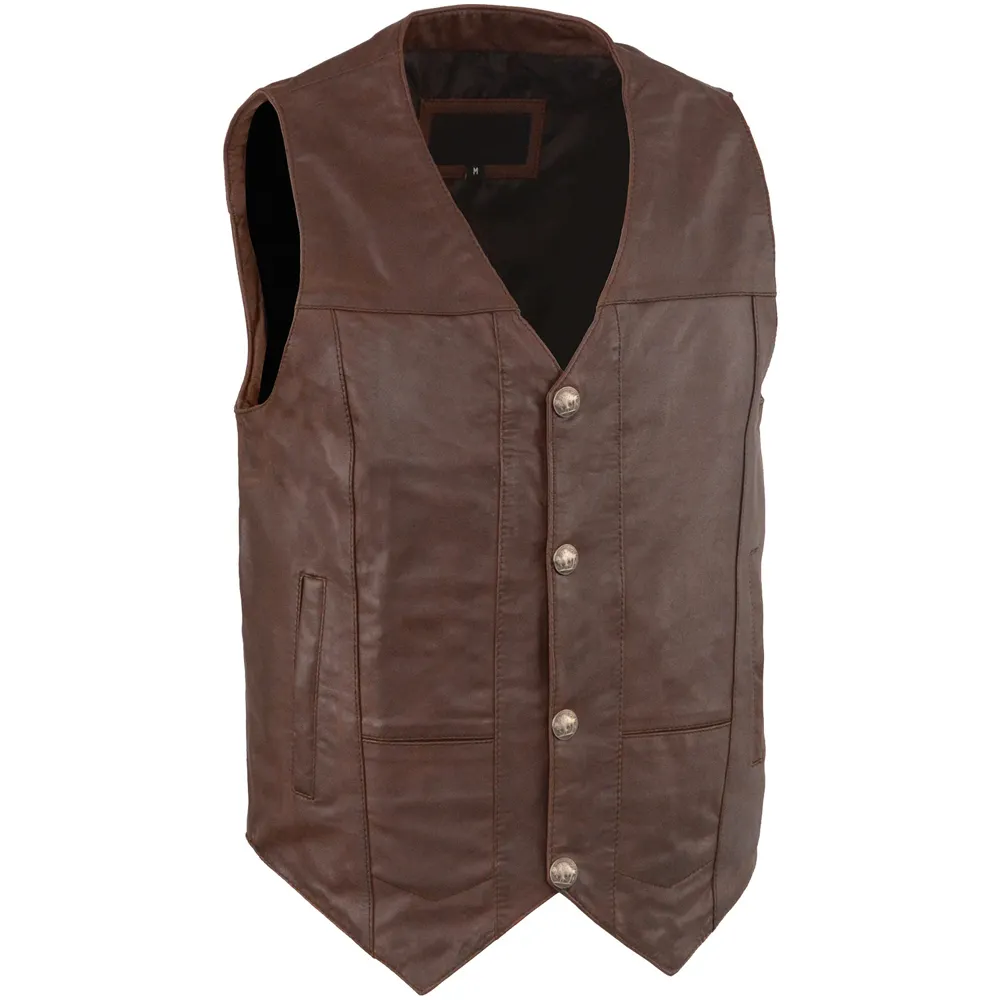 Classic Suede Cowboy Vest With Fringe | Fringe Vest Leather Brown Suede Cowboy Vests Western Style