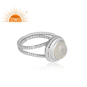 Bague en argent Sterling 925 avec pierre de lune naturelle arc-en-ciel, vente en gros, fabrication de bijoux - Product Image 2