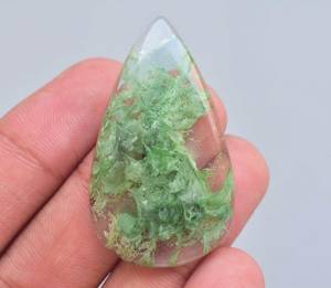 Cabochon de Quartz vert naturel, Quartz, mousse de jardin, pierre précieuse, vente en gros, naturel, fraise - Product Image 5