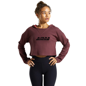 2020 nouveauté sweats à capuche de couleur rose avec un design court pour les dames sweats à capuche d'hiver chauds - Product Image 3