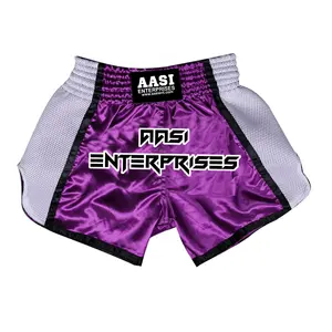 Pantalones Cortos de Muay Thai de Alta Calidad 100% Satén con Logotipo Frontal, Duraderos y Ecológicos para Entrenamiento y Combate - Product Image 5