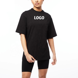 Camisetas informales para mujer, camisetas de diseño para mujer, venta al por mayor, camisetas con estampado de logotipo, nuevo tejido, cuello redondo, algodón, Spandex, teñido liso - Product Image 2