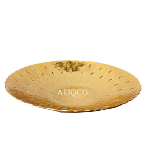Vente chaude Plateau De Couleur Or Plat De Fruits Coulé Au Sable Assiette Moderne Sûre Assiette De Collations Exquise De Haute Valeur Plateau De Bonbons Haut De Gamme - Product Image 4