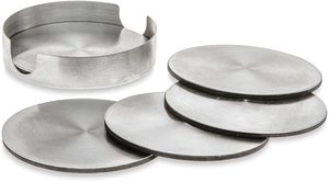 King International Cream <b>Coaster</b> <b>Set</b> Latest Design <b>with</b> Stainless Steel <b>Holder</b> Best Price for Hotel & Restaurant Use - Product Image 4