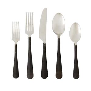 Ensemble de couverts en acier inoxydable du fabricant indien avec poignée latérale forgée noire rustique pour restaurant et hôtel - Product Image 1