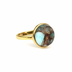 2025 Amazonite cuivre pierres précieuses bague 12mm éternité Vermeil personnalisé 925 bijoux en argent Sterling femmes lunette bague femmes cadeau bijoux - Product Image 4