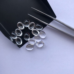 Piedras de Cuarzo Cristal Natural de 6mm 8mm, Cabujones Ovalados Lisos, Gemas Sueltas, Precio de Fábrica, Proveedor en Línea, Alibaba India Regular - Product Image 2