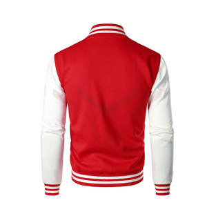 Veste d'hiver personnalisée à col en O style lettermen tissu de cuir denim de laine léger de haute qualité manches longues Service OEM - Product Image 3