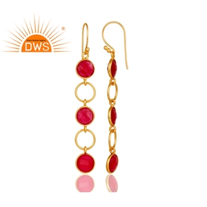 Boucles d'oreilles en pierre précieuse multi-aventurine, bijou plaqué or 18k, vente en gros, nouveaux styliste - Product Image 3