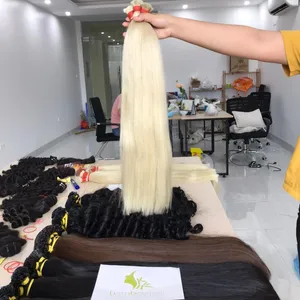 Высококачественные Натуральные необработанные натуральные неповрежденные мягкие гладкие светлые прямые вьетнамские волосы для наращивания