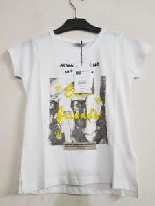 Vêtements en surplus, étiquettes de marque, t-shirt en coton tricoté décontracté pour filles, imprimé, été, 2-14 ans, Bangladesh - Product Image 6