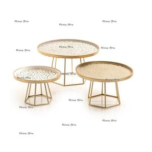 แท่นวางเค้กทุบทองเหลืองรูปทรงกลมสำหรับวางขนมหวานจากผู้ผลิตในอินเดีย - Product Image 2