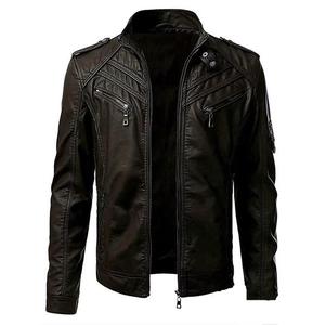 Winter Leather Jaket Stand Collar Leather <b>Jacket</b> Custom Men's Fashionable Top Leather <b>Jackets</b> - Product Image 3