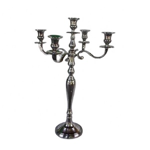 Candelabro de aluminio con acabado de latón antiguo, hecho en Metal fundido, decoración del hogar, fiesta de boda y sala de estar - Product Image 1