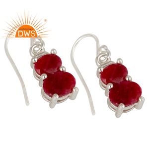 Pendientes de Plata de Ley 925 con Piedra Preciosa de Corindón Rubí, Proveedor de Joyería - Product Image 2