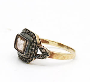 Anillo victoriano hecho a mano cuadrado Polki diamante piedra preciosa 925 sólido esterlina IGI certificado boda fiesta joyería bisel ajuste - Product Image 3