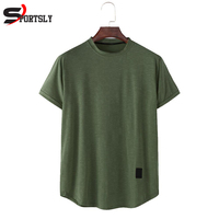 T-shirt décontracté à col rond pour homme Sportsly International 100% coton, logo personnalisé imprimé en sérigraphie, 220g, respirant