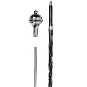 Drum Major Mace Plain Chrome Ball <b>Head</b> Ball top <b>Black</b> Shaft Chrome chain - Product Image 3