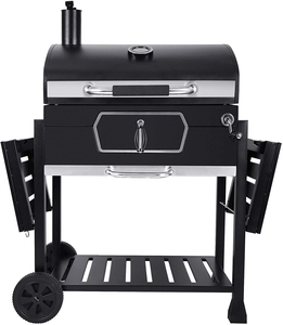 Griglia a <span class=keywords><strong>Carbone</strong></span> per Barbecue con Carrello Combinato Resistente e Affumicatore con Camino - Product Image 3