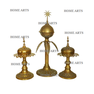 Minaret de mosquée poli nickel en laiton ensemble de 5 mosquées en laiton massif de taille moyenne Minaar pour cadeau islamique - Product Image 3