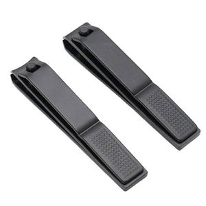 Cortador de uñas de hoja plana de acero inoxidable, cortaúñas negras con logotipo personalizado impreso, precio bajo, venta al por mayor - Product Image 5