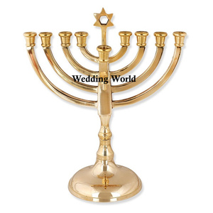 Bougeoir de créateur en métal menorah de créateur de haute qualité fait à la main nouveau bougeoir plaqué nickel vente en gros - Product Image 6