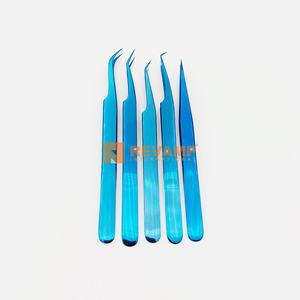 Pince à cils bleu Plasma à prise parfaite 45 pince à épiler à volume de 90 degrés pince à épiler d'isolation à pointe incurvée pour faire de bons ventilateurs de cils - Product Image 6