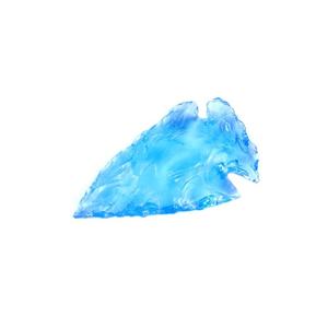 Pointe de flèche en verre bleu faite à la main pour les projets d'artisanat ensembles d'outils spirituels polis en gros pointes de flèche en agate pour bijoux personnalisés - Product Image 1