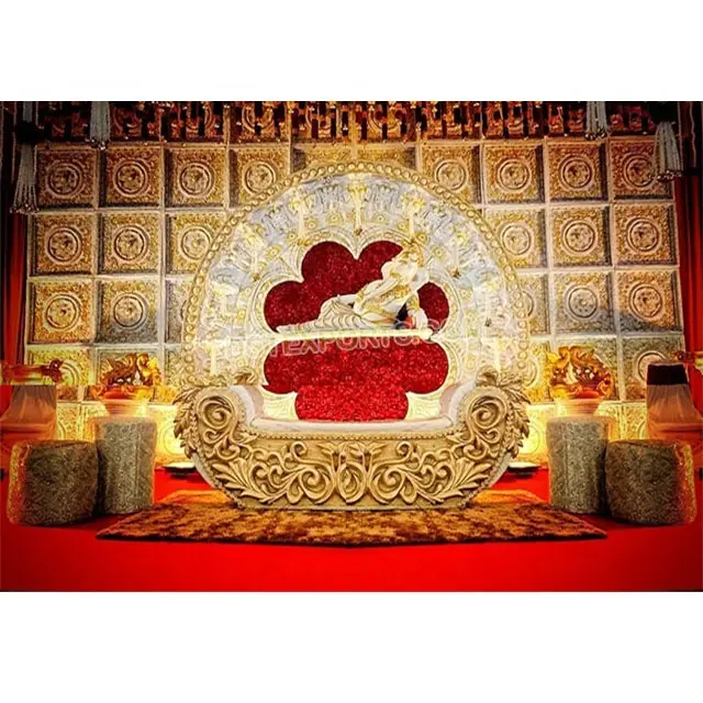 सबसे अच्छा हिन्दू शादी इवेंट स्टेज सजावट भारतीय गणेश शादी मंच सजावट पारंपरिक शादी मंच सजावट सहारा