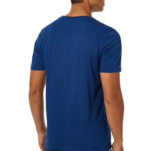 T-shirts personnalisés légers à manches courtes pour hommes, coupe slim, séchage rapide, col rond, bleu, service OEM. - Product Image 4