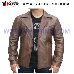 Chaqueta de Cuero de Oveja Genuino Desgastado de Alta Calidad para Hombre, Impermeable, para Motociclistas de Invierno, con Logotipo Frontal - Precio al por Mayor - Product Image 4