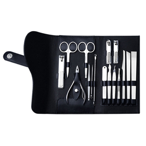 Juego de manicura de acero inoxidable, 16 piezas, Etiqueta Privada, cortaúñas de alta calidad, juego de manicura y pedicura - Product Image 1