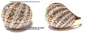 Luxury 18k Solid Rose Gold Brown and White Diamond Fancy Classic Cocktail <b>Ring</b> with Prong Setting for Wedding & Party - Product Image 2