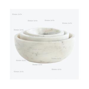 Ensemble de 3 bols de service pour aliments de différentes tailles, forme ronde, en marbre, pour desserts, en-cas, pour fournisseur en gros - Product Image 1