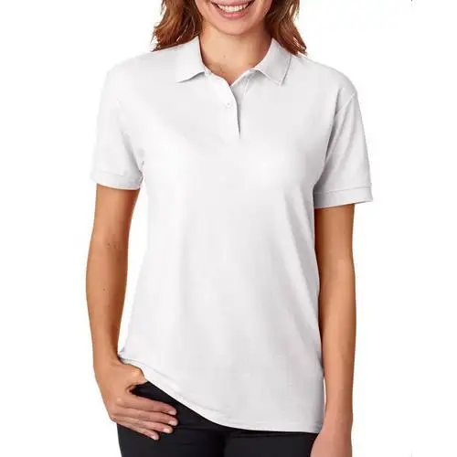 高品質スポーツ半袖女性ポロシャツ4ボタンゴルフシャツレディースオフィスユニフォーム半袖ブランクシャツ