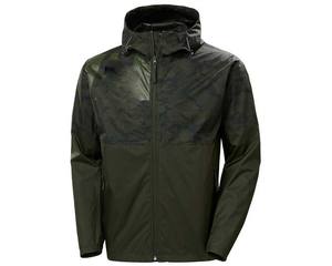 แจ็กเก็ตมีฮู้ดสำหรับผู้ชายไซส์ใหญ่พิเศษลำลองสไตล์วินเทจสีดำกันน้ำผ้าใบโพลีเอสเตอร์ผ้าฝ้ายสวมหัวขาตั้งพิมพ์โลโก้ - Product Image 2