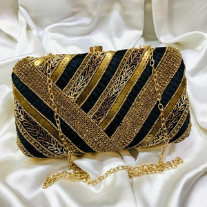 Elegant Designer Silk Evening <b>Bag</b> Bridal <b>Box</b> <b>Clutch</b> - Product Image 1