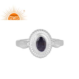 Bague en pierre précieuse bleue, Iolite, en argent Sterling, fabrication de bijoux indiens, vente en gros - Product Image 1