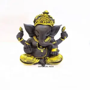 Decoração de casa na moda, artesanato em resina poli, estátuas/estatuetas coloridas de Ganesha, atacado da Índia