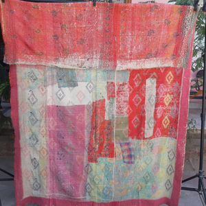 High Quality Cotton Vintage Kantha <b>Throw</b> With Handmade Embroidery & Patch Work Design Dhurries Home Furnishing, Garment Redesign - Product Image 6